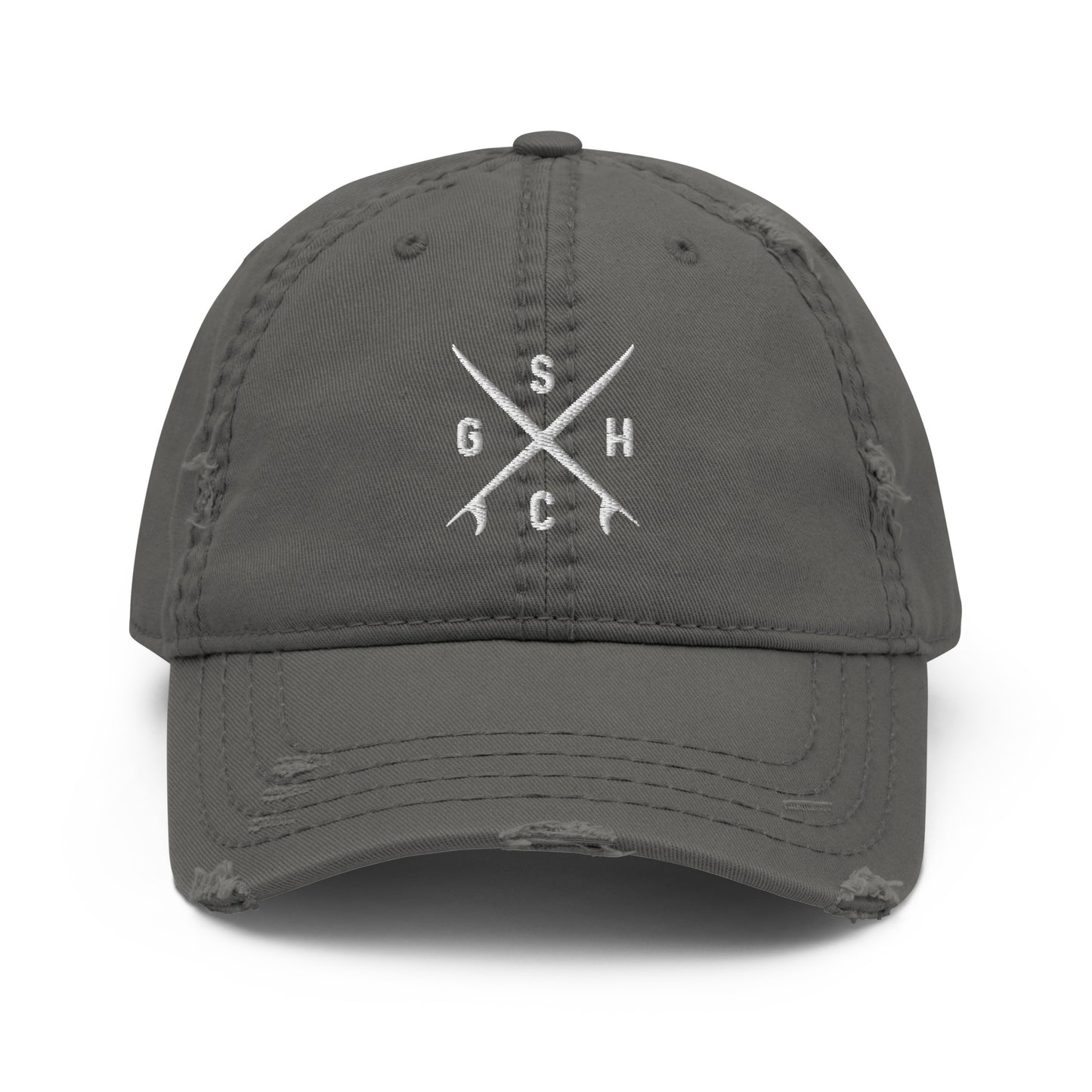 Distressed GHSC Surfboard Logo Dad Hat - Green Hill Surf Club