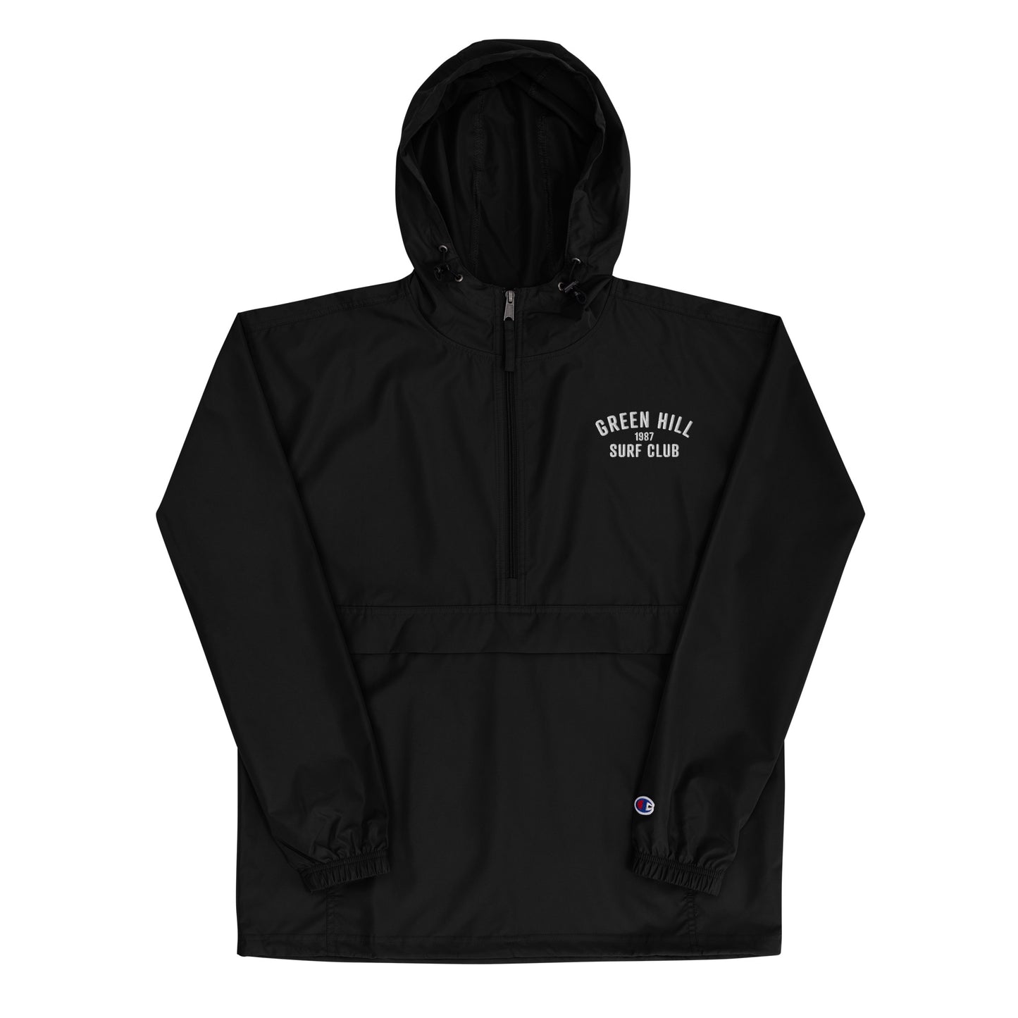 Green Hill Surf Club Packable Jacket - Black - Green Hill Surf Club