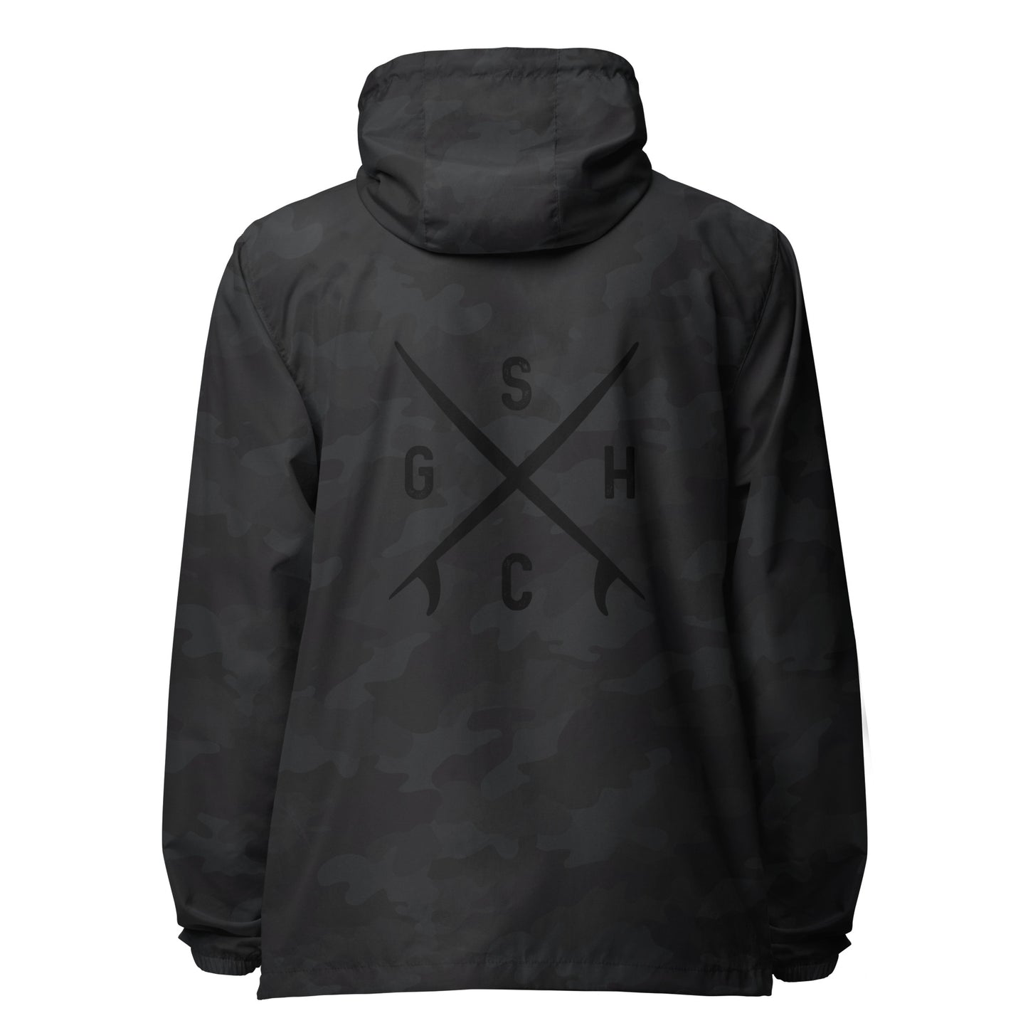 GHSC Camo Windbreaker - Black - Green Hill Surf Club