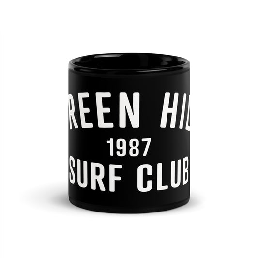 Green Hill Surf Club Black Glossy Mug - Green Hill Surf Club