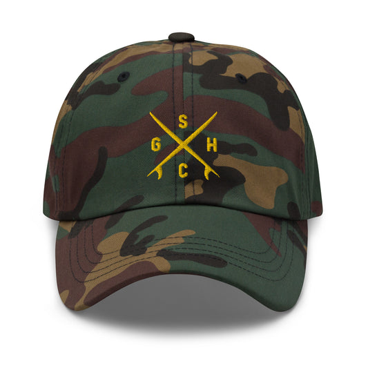 GHSC Surfboard Logo Dad Hat - Camo - Green Hill Surf Club