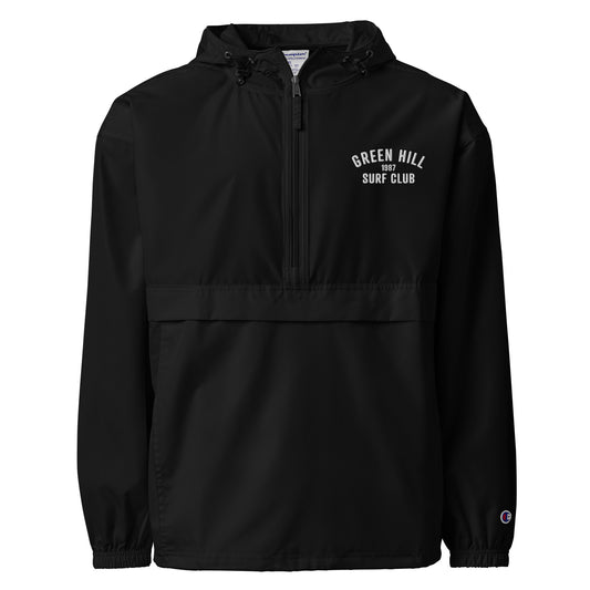 Green Hill Surf Club Packable Jacket - Black - Green Hill Surf Club