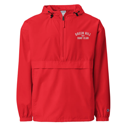 Green Hill Surf Club Packable Jacket - Red - Green Hill Surf Club