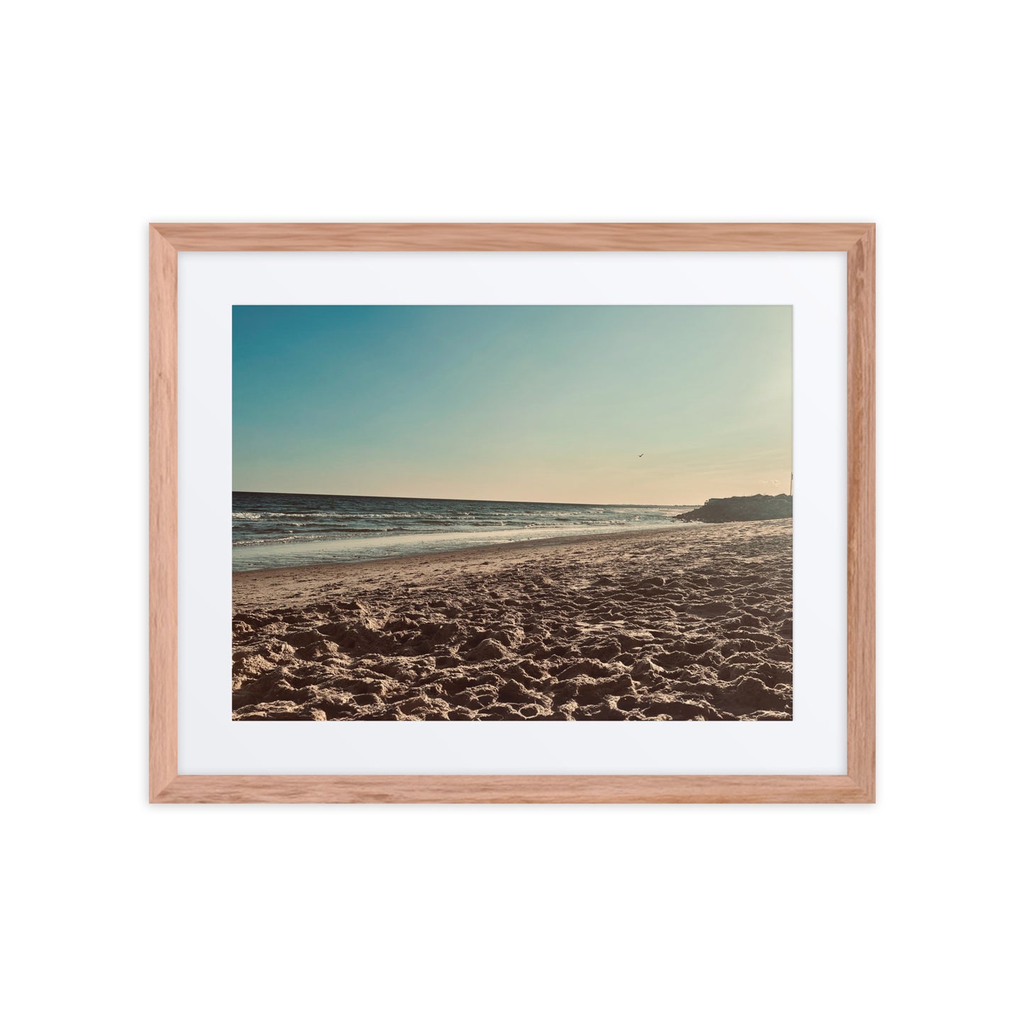 Green Hill Beach Golden Hour Framed Print