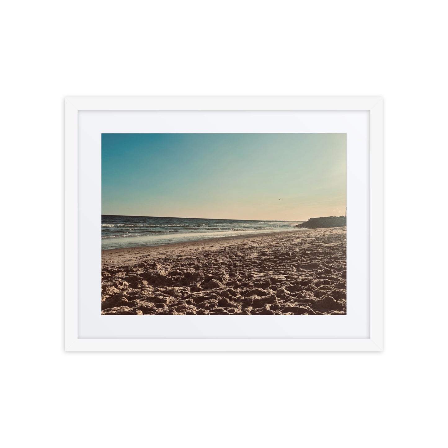 Green Hill Beach Golden Hour Framed Print