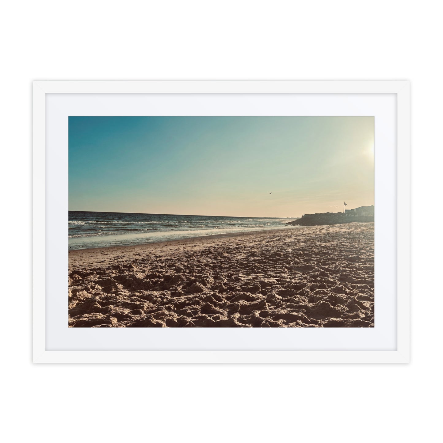 Green Hill Beach Golden Hour Framed Print