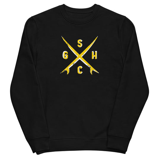 GHSC Organic Cotton Crew Sweatshirt - Black - Green Hill Surf Club