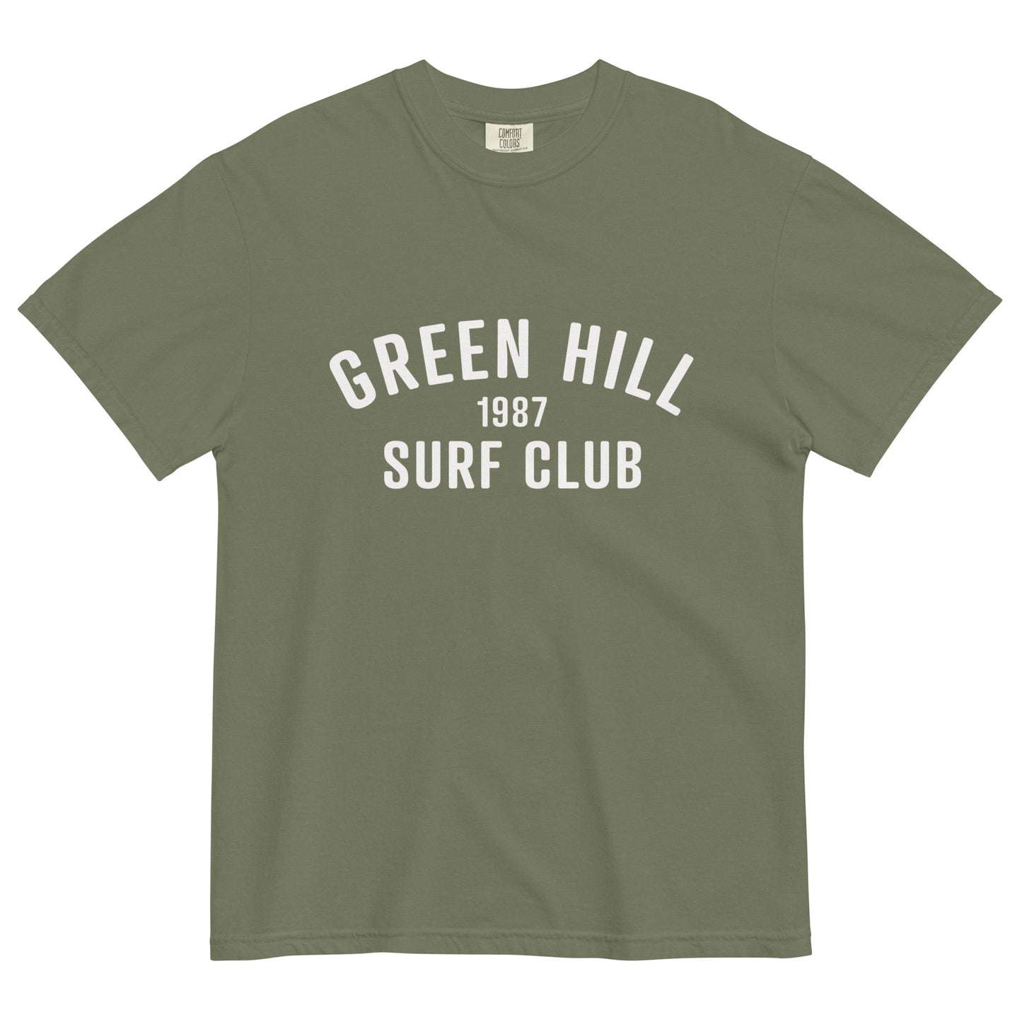 Green Hill Surf Club Heavyweight T-Shirt - Olive Green - Green Hill Surf Club