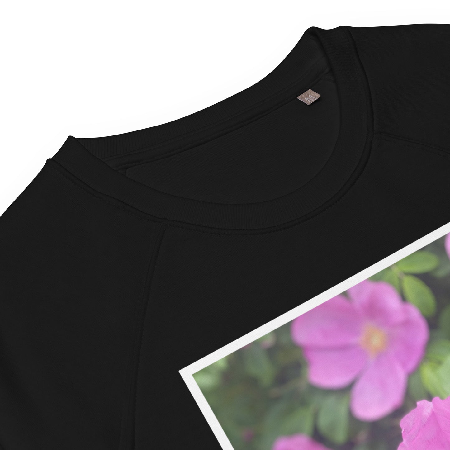 Organic Cotton Beach Rose Crew Sweatshirt - Black - Green Hill Surf Club