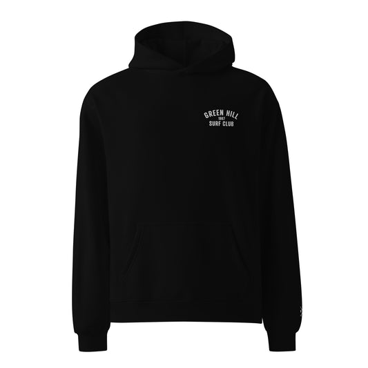 Green Hill Surf Club Oversized Embroidered Hoodie - Black - Green Hill Surf Club