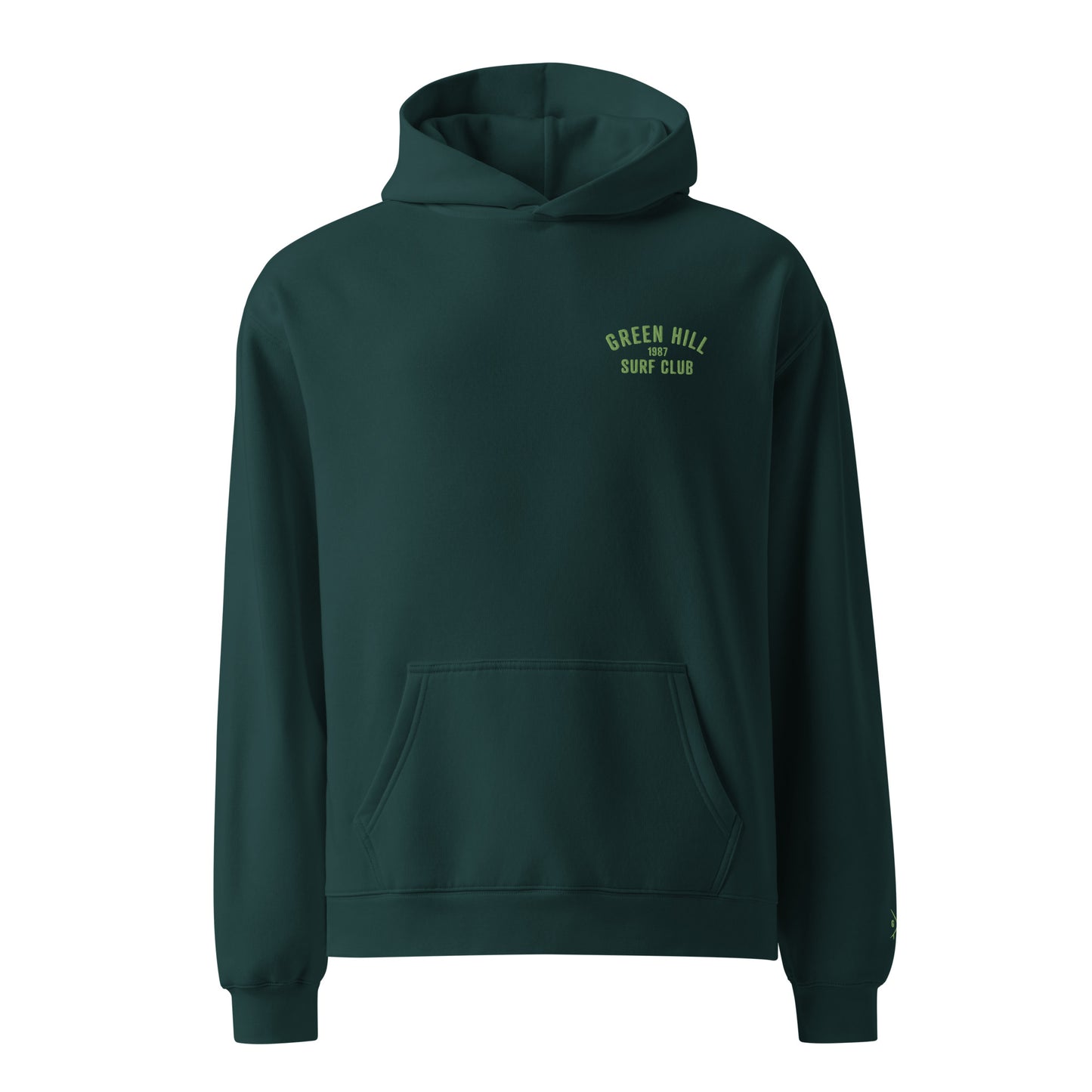 Green Hill Surf Club Oversized Embroidered Hoodie - Forrest Green - Green Hill Surf Club